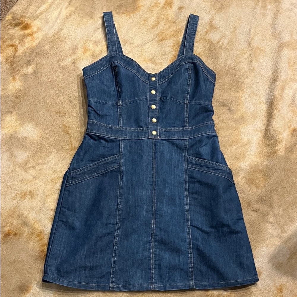 Stylish Junior Blue Denim Mini Dress